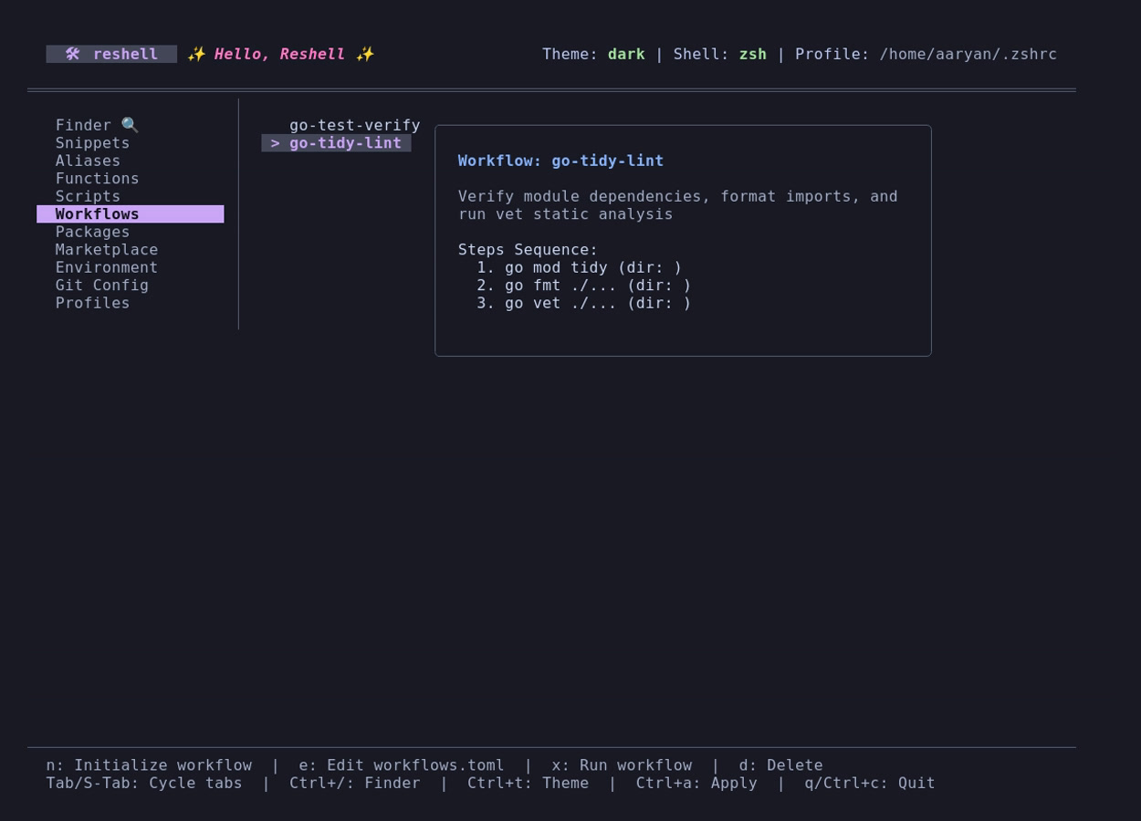 ReShell Workflows Automation